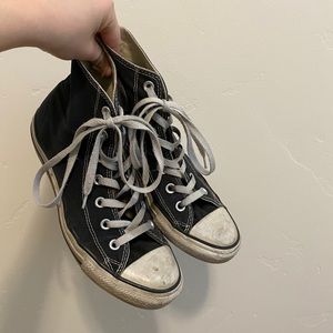 Black High Top converse - size 8
